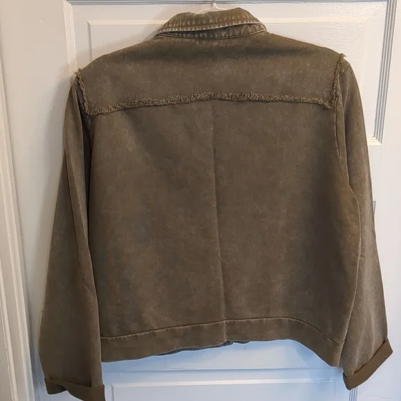 525 French Terry Olive Drab Green Denim Jacket XL - Picture 5 of 12